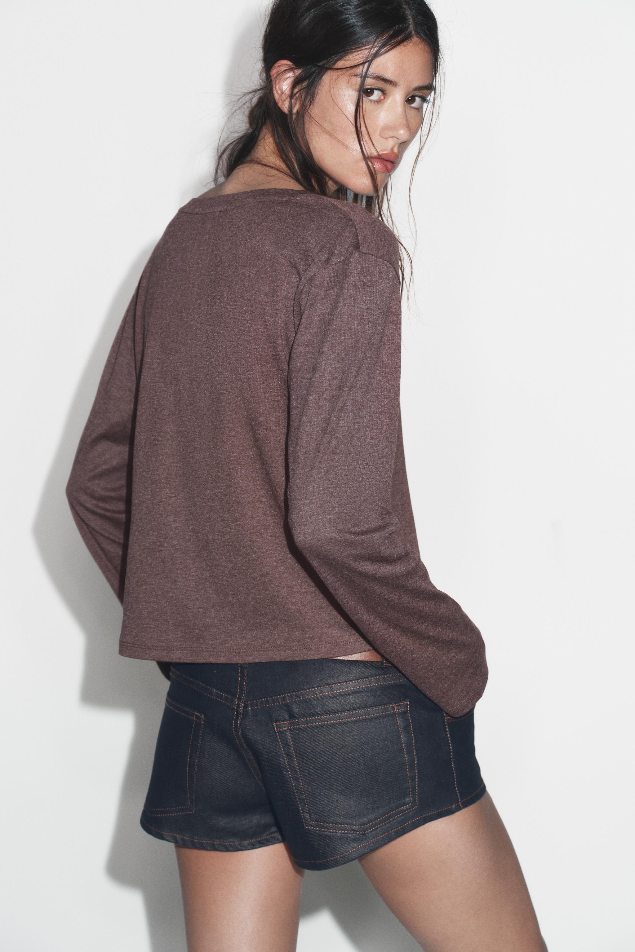 T-SHIRT COL BATEAU MANCHES LONGUES